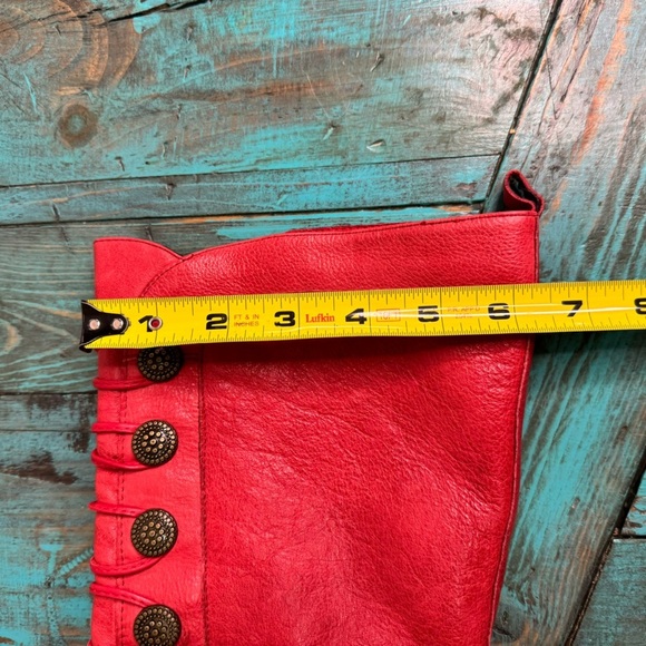 Miz Mooz Normandy Red Leather Mid Calf Boot Size 7.5 - Picture 10 of 13